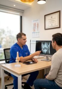 Consulta de ortopedia y traumatología especializada en lesiones de rodilla en Ostrauma.